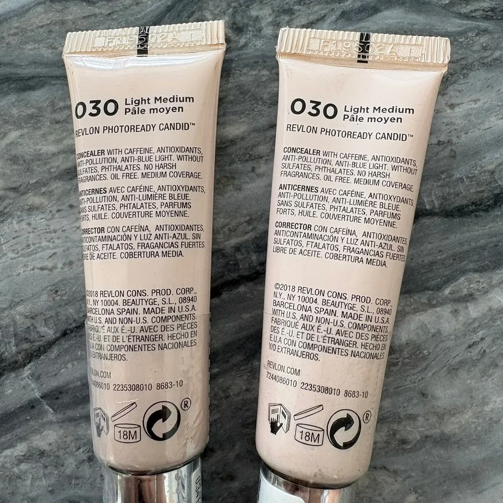 Revlon PhotoReady Candid Antioxidant Concealer 030 Light Medium 2 Pack New